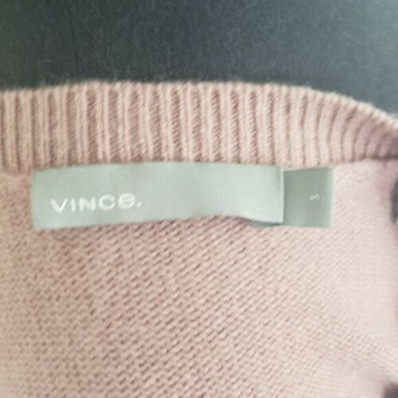 Vince Womens Small Cashmere Sweater Crewneck Rose Color Slim Cut - Picture 7 of 7